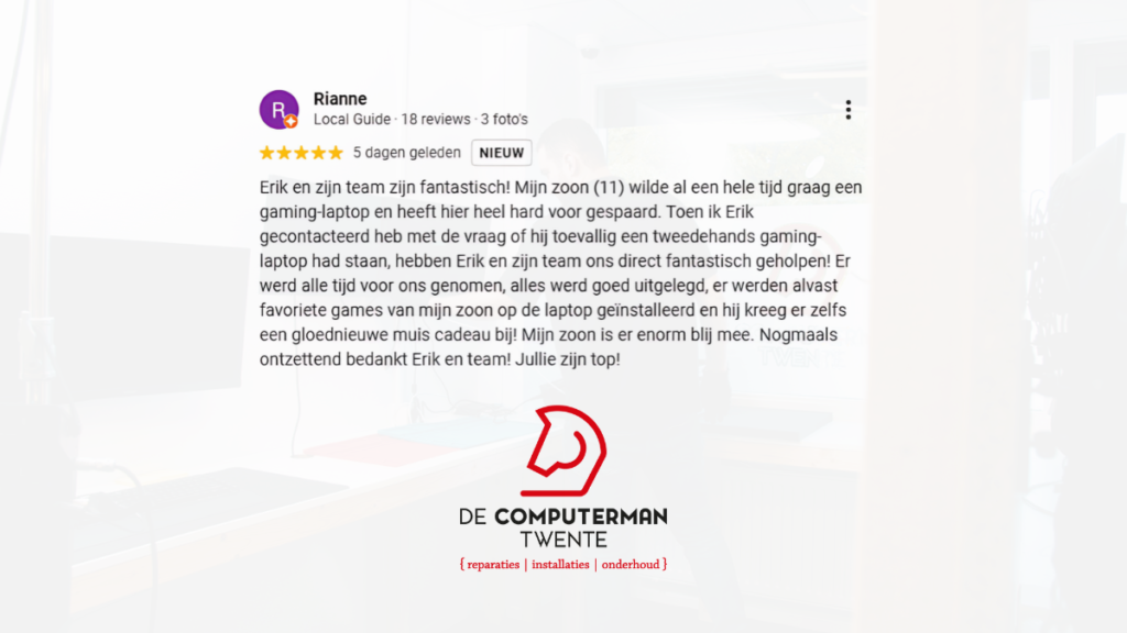Rianne recensie De Computerman Twente | Computer reparatie Hengelo