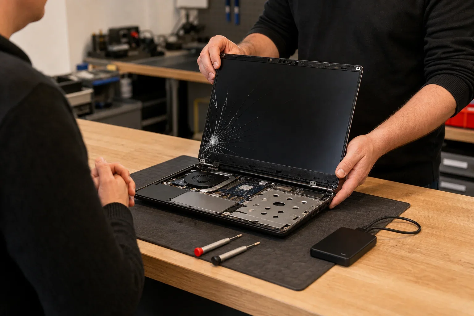 laptop scherm kapot repareren